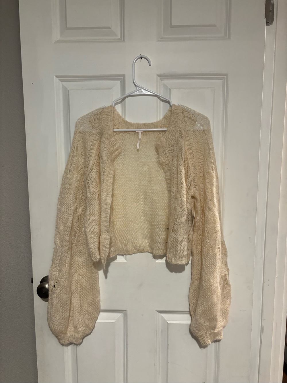 Free people Cream Open-Front Knit Women's Sweater Cardigan
